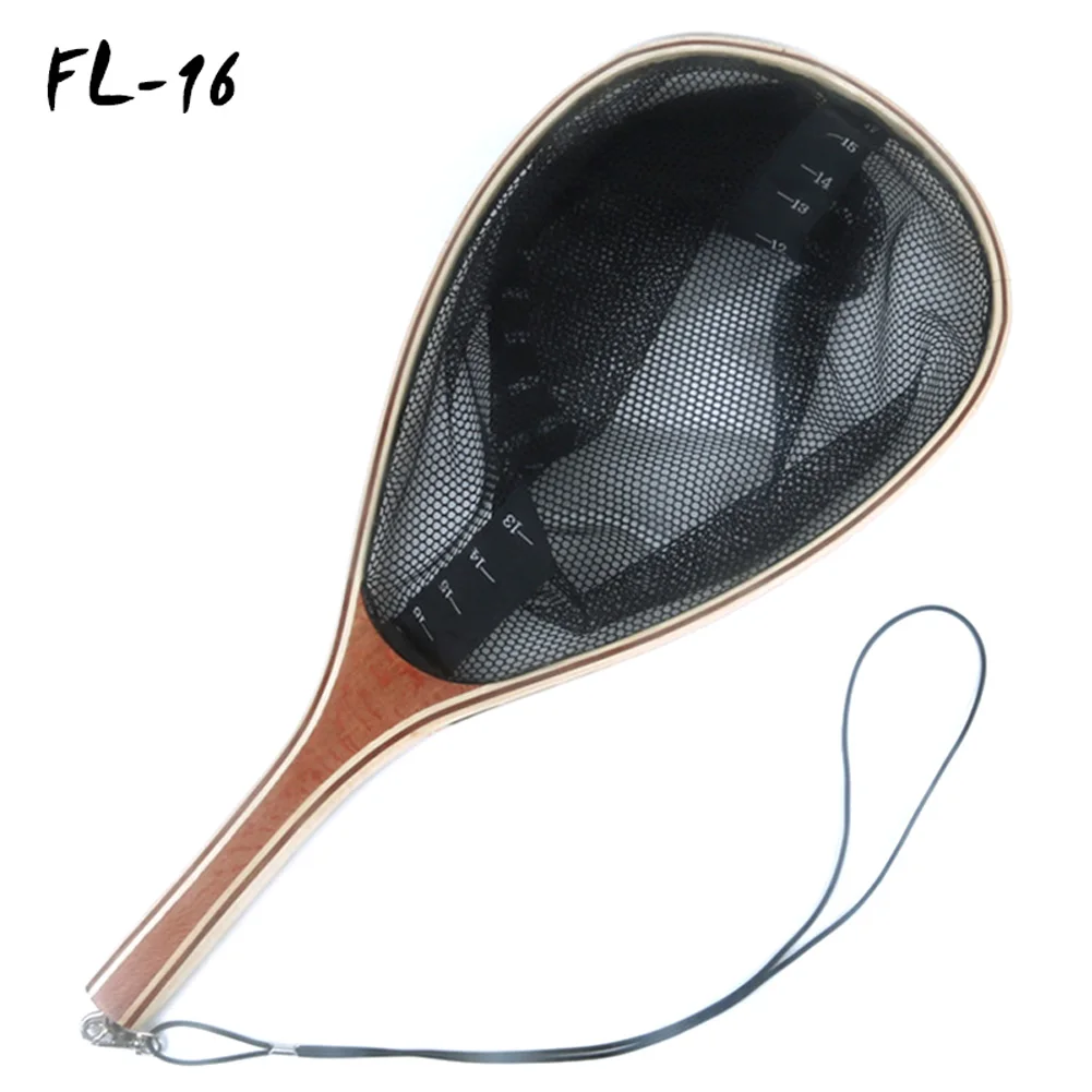 FL 16 Wholesale Fly Fishing Landing Net Mesh Trout Catch Wooden Frame Handle Portable Accessories G66 - Цвет: FL 16