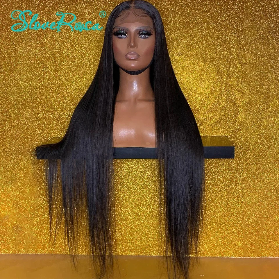 360 парики из натуральных волос на кружевной основе для черных женщин, бразильские 150% прямые волосы remy, парик с отбеленным узлом Slove Rosa