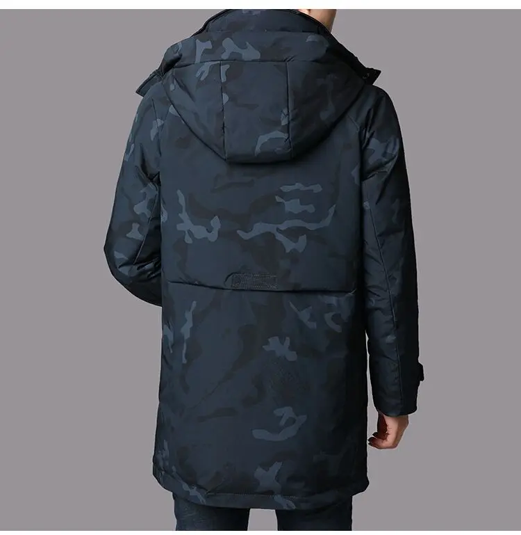 BATMO Зима Новое поступление 90% белый утиный пух куртки мужские, модные камуфляжные Печатные Длинные парки с капюшоном пальто, размер M-3XL