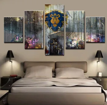

Canvas Painting Modern Wall Art Pictures 5 Pieces Warcraft Modular Printed Poster Home Decor For Living Room Cuadros Artwork
