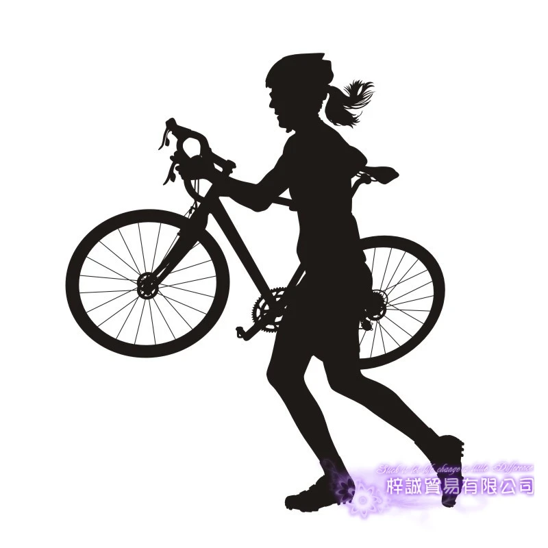 DCTAL Kids Room Women Bike Sticker Bicycle Car Decal Posters Vinyl Wall Decals Pegatina Decor Mural