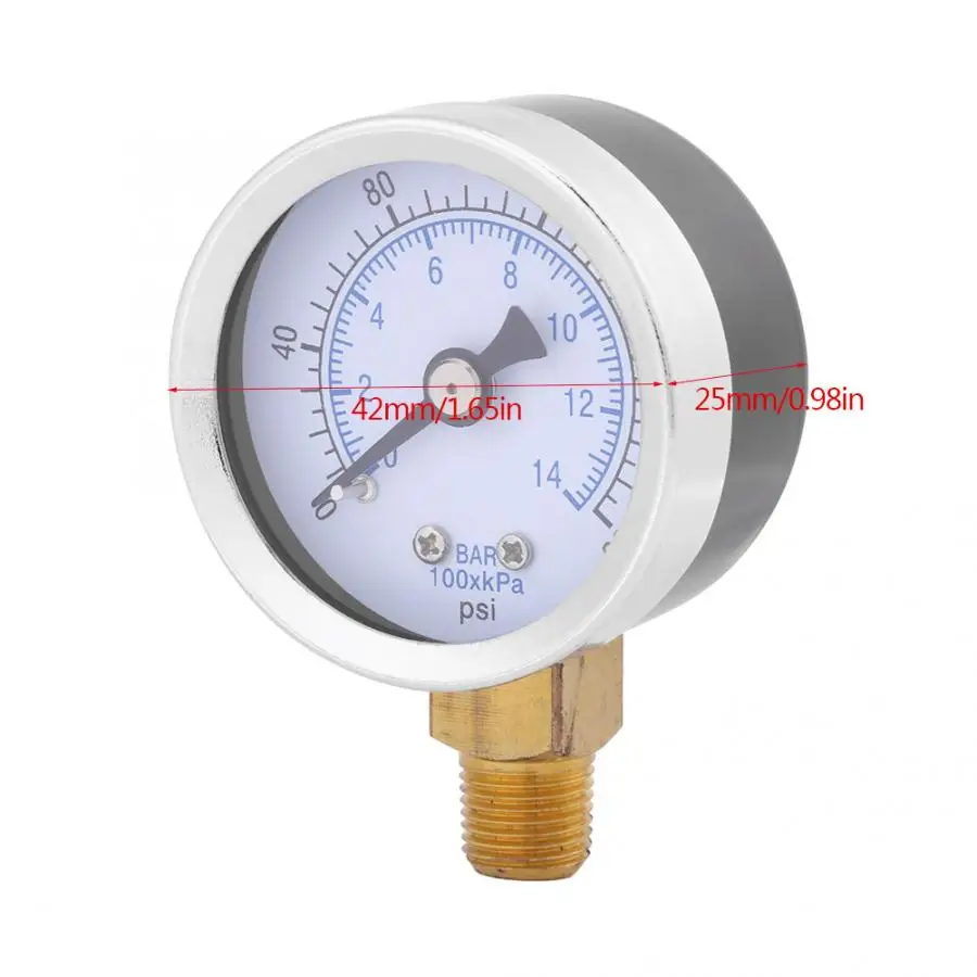 0-200psi 0-14bar гидравлический манометр для воды 40 мм Циферблат 1/" NPT цифровой манометр