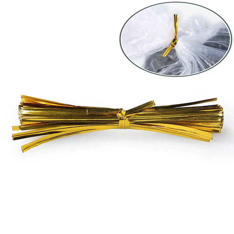 100х металлический поворотный проволочный галстук мешок для конфет печенья торта