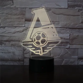 

FC Lokomotiv Russia Moscow Football Club 3D LED Night Light for Office Home Room Decoration Child Boys Nightlight Table Lamp