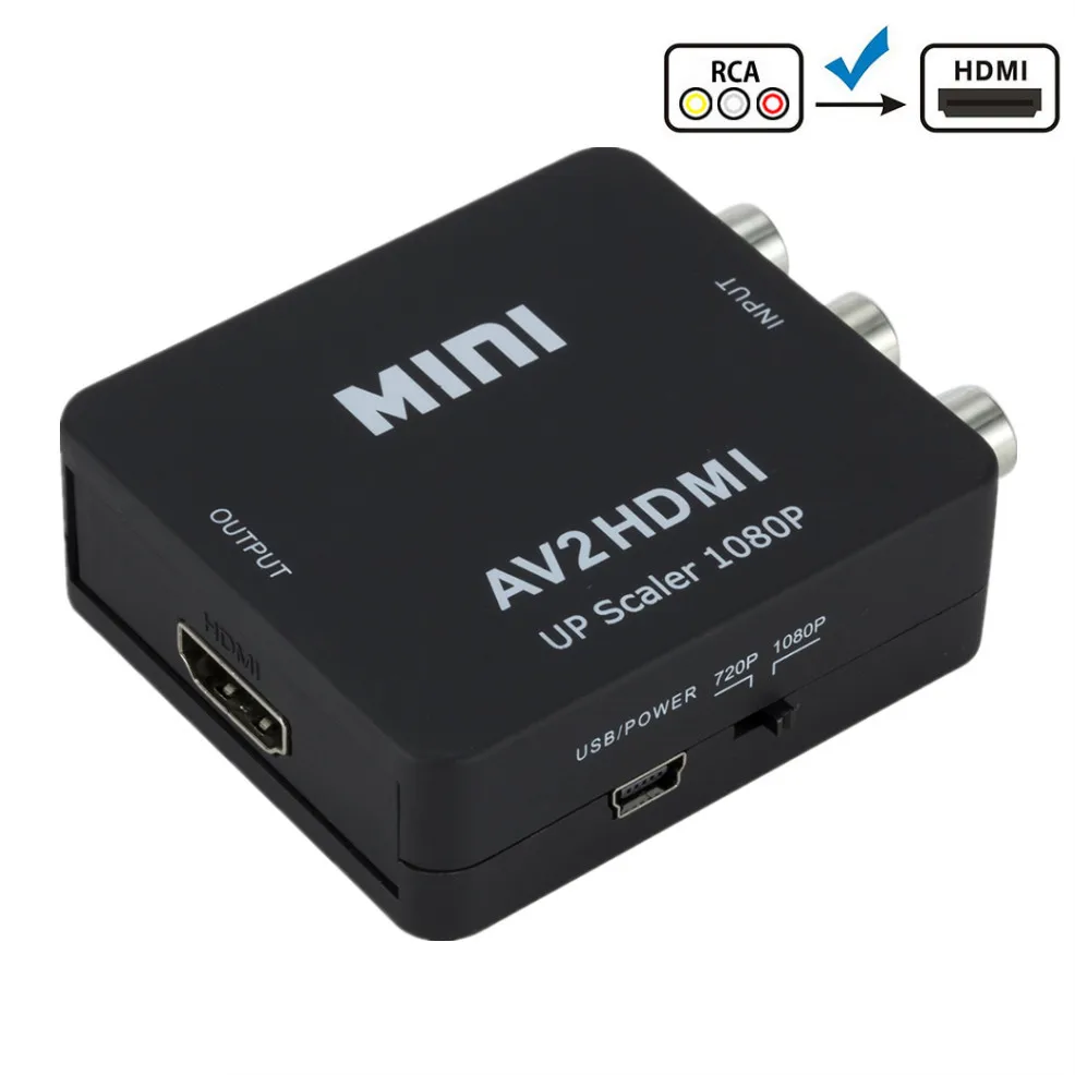 1080P RCA AV к HDMI-совместимый композитный адаптер конвертер AV2HDMI для ТВ PS3 PS4 ПК DVD Xbox