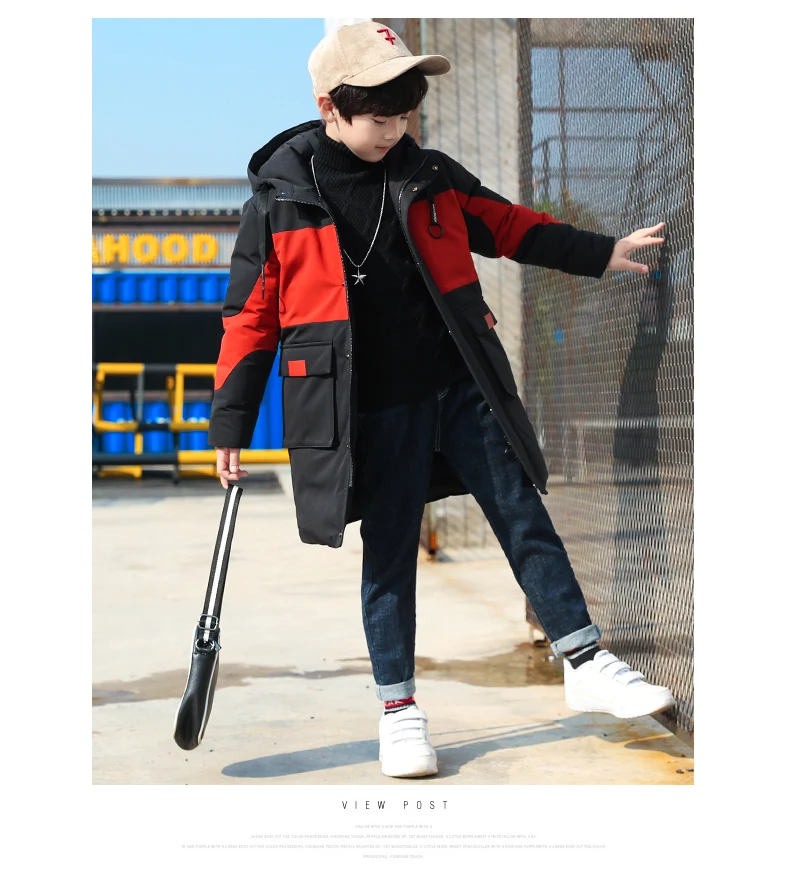 new children clothing boy clothes warm winter down cotton jacket Hooded coat windproof thicken outerwear kids parka 5-16Y