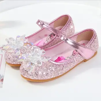 

Kids Girls Wedding Dress Shoes Children Princess Shoes Bowtie Purple Leather Shoes For Girls Casual Shoes Flat