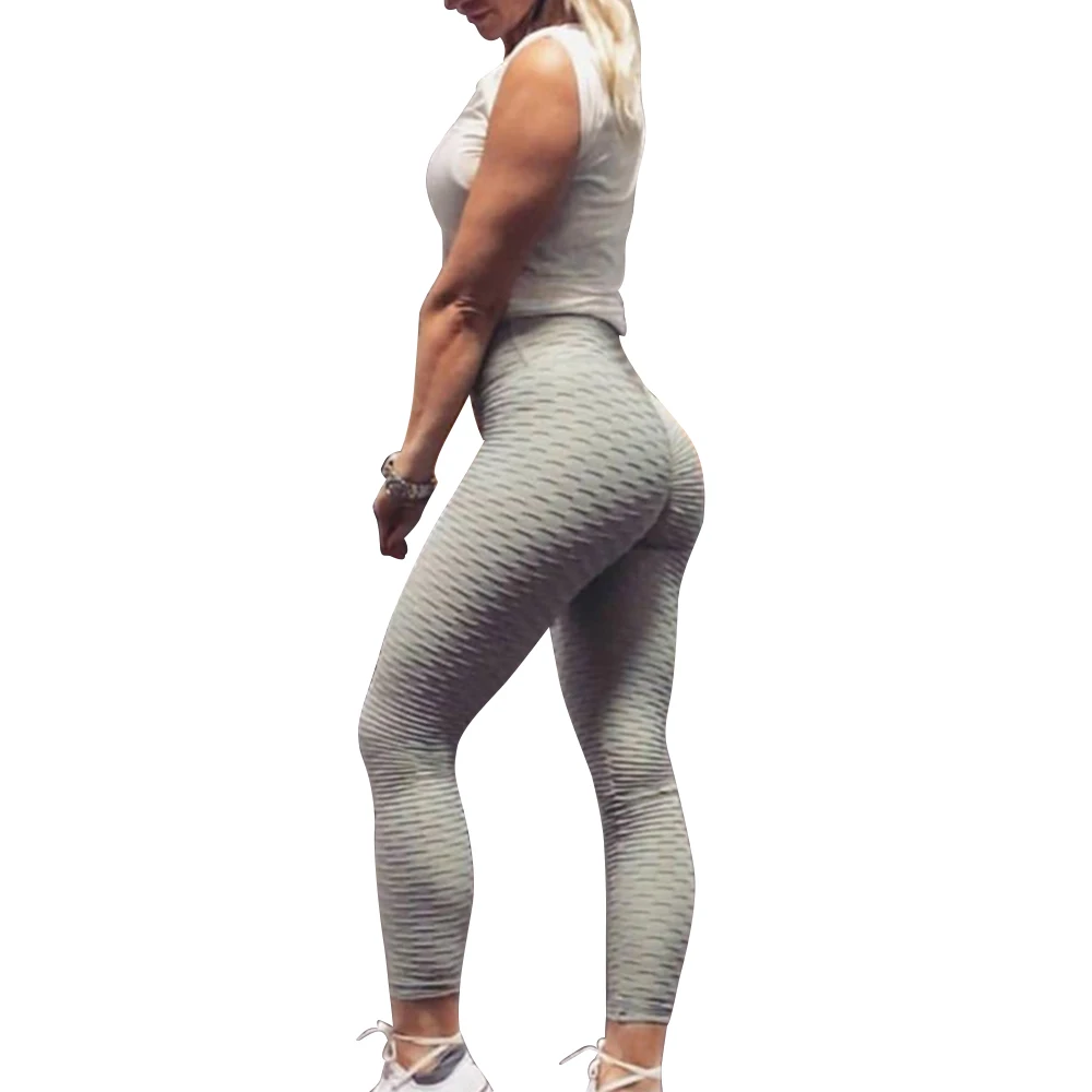 gray Yoga Pants Женские Штаны Для Йоги белые черные спортивные Леггинсы пуш-ап колготки для спортзала с высокой талией, для фитнеса, спортивные штаны для бега - Цвет: gray Yoga Pants