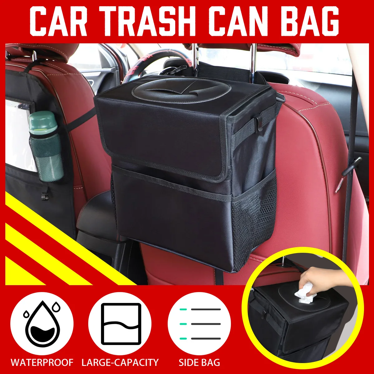 12L портативный автомобильный мусорный ящик Авто Органайзер коробка для хранения может мусорный ящик держатель для хранения автомобиля мусорный ящик Органайзер