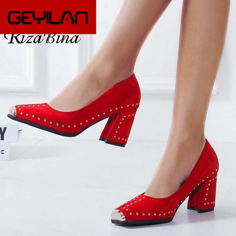 

Women Pumps Spring Party Suede Leather Shoes Formal Square Toe Dress Party Shoes Women Fashion Pumps Size 35-39