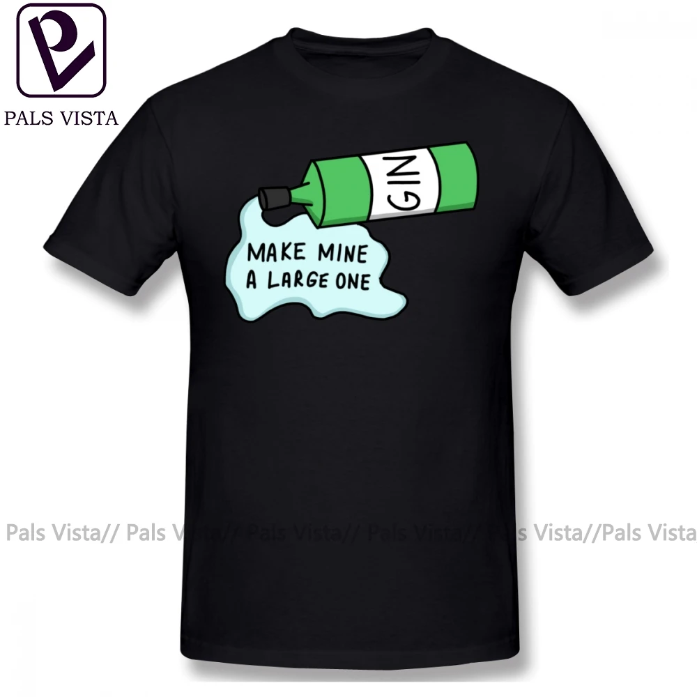##BUY Gin T Shirt Make Mine A Large One T Shirt 100 Percent Cotton Fun Tee Shirt Classic Short Sleeve Mens Graphic Plus size Tshirt