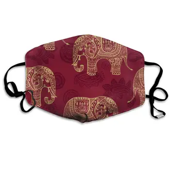

Unisex Print Mouth Mask - Creative Elephant Seamless Art Polyester Anti-dust Mouth-Muffle - Fashion Washed Reusable Face Masks