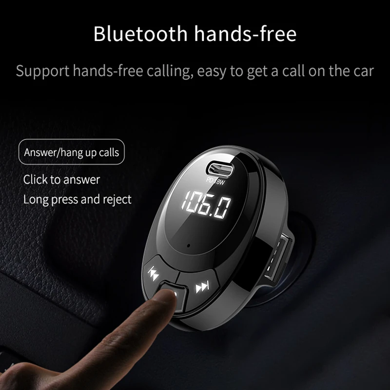 Bluetooth 5,0 fm-передатчик Автомобильный MP3-плеер автомобиль Быстрая зарядка без потерь звук U диск TF карта Hands Free мульти-защита