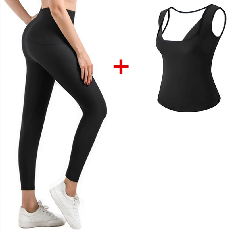 Sauna Suit for Women Weight Loss Sweat Suit Sauna Pants Sweat Vest Gym Body Shaper Slimming Shapewear Fitness Workout Clothes spanx underwear Shapewear