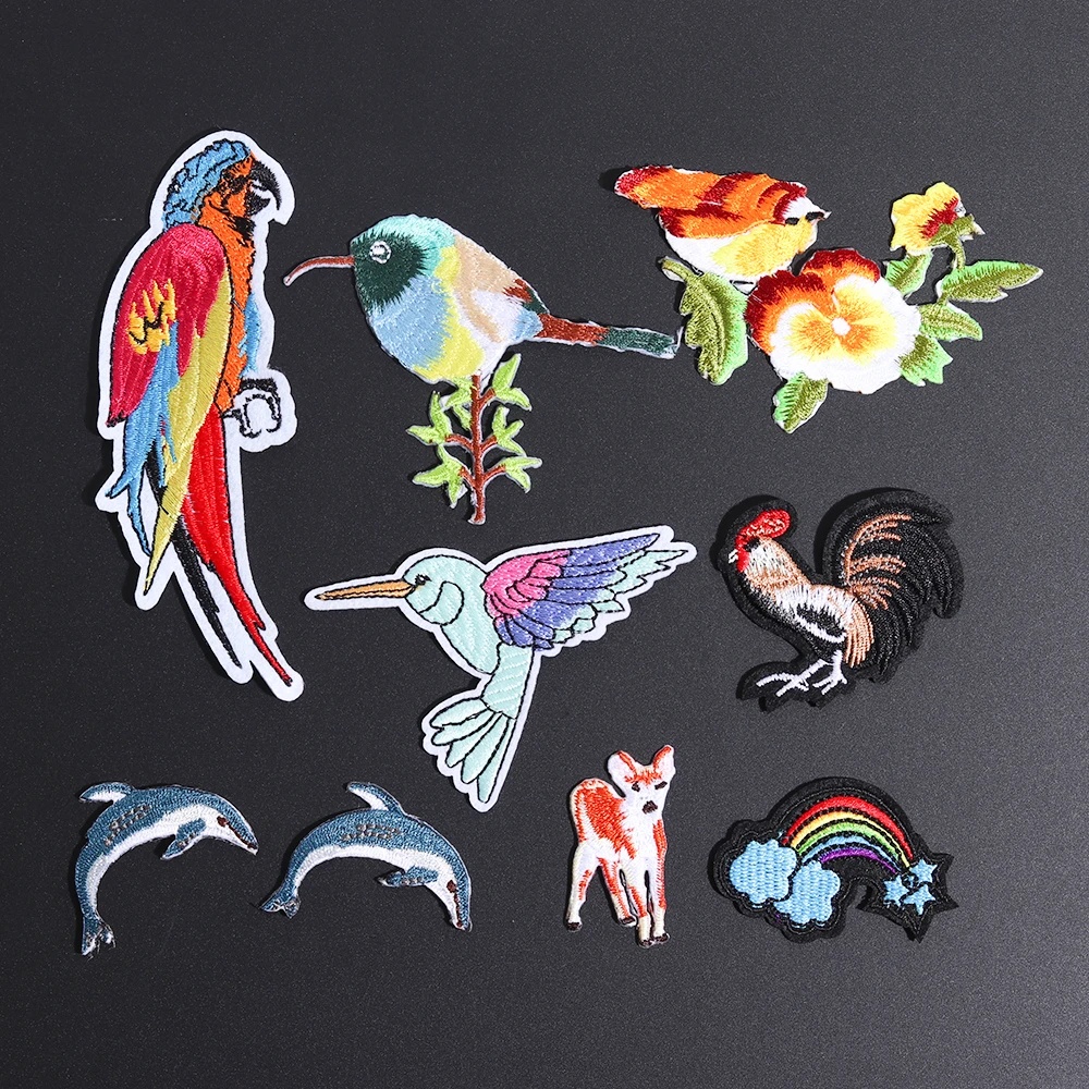 Новинка 2019 тканевые нашивки Rianbow в виде сердца любящих птиц аппликация для