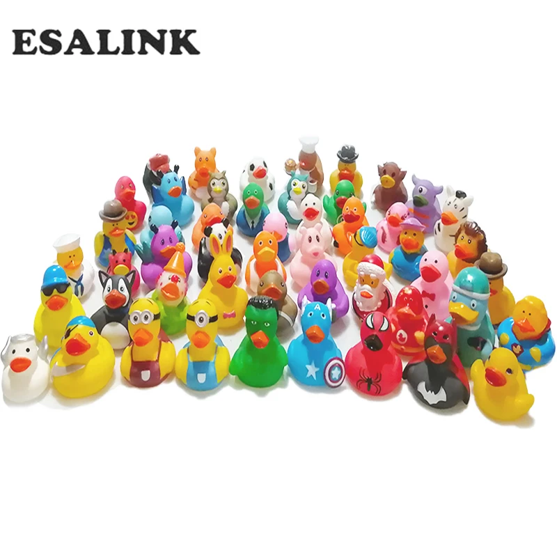 ESALINK 10 шт. случайный Мини Красочный резиновый поплавок пищалка звук Утка Игрушки