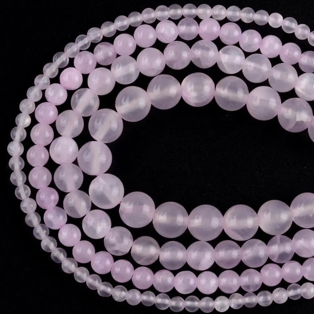 

Natural Light Pink Jades Stone Beads For Jewelry Making 4-10mm Round Space Loose Beads DIY Handmade Bracelets Jewellery 15"
