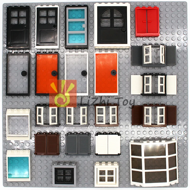 MOC tuğla peyzaj mimarlığı kapılar ve pencereler DIY istihbarat blok tüm markalar ile uyumlu toplar parçacıklar