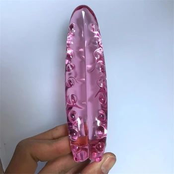 Pink Pyrex Glass Dildo Artificial Penis Crystal Fake Anal Plug Prostate Massager Masturbate G Spot Sex Toys For Gay Women Men 3