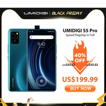 Перейти на Алиэкспресс и купить Смартфон в наличии UMIDIGI S5 Pro Helio G90T, игровой процессор, 6 ГБ, 256 ГБ, FHD + AMOLED, встроенный отпечаток пальца, всплывающая селфи-камера