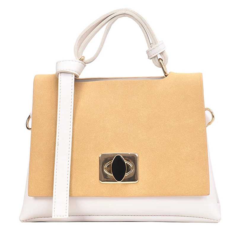 

Contrast color Leather Crossbody Bags For Women 2019 Travel Handbag Fashion Simple Shoulder Messenger Bag Ladies Cross Body Bag