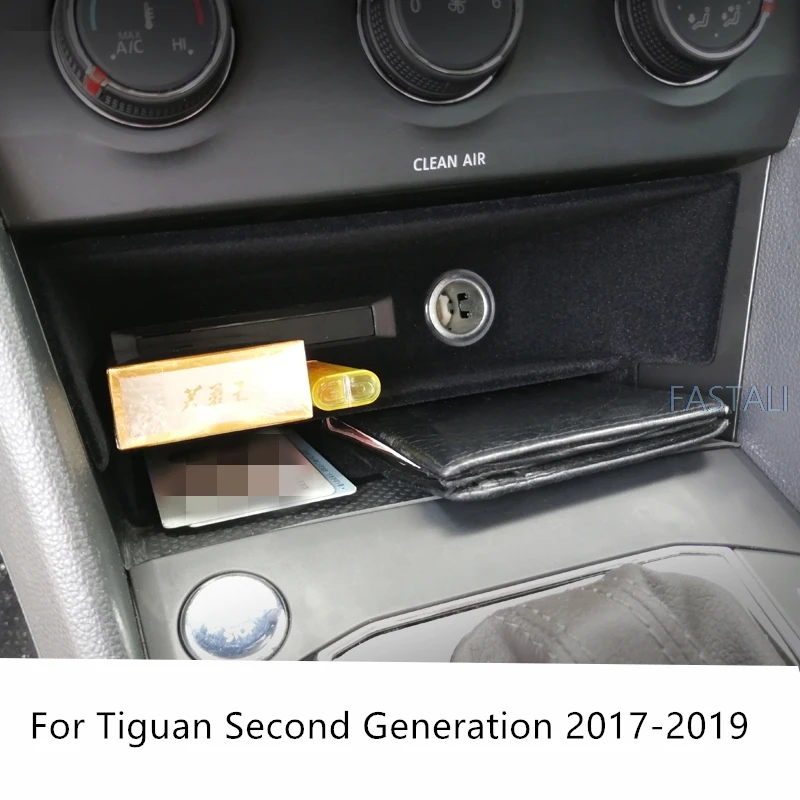 Для Tiguan второго поколения- центральная консоль Органайзер контейнер коробка для хранения автомобиля украшение интерьера аксессуары