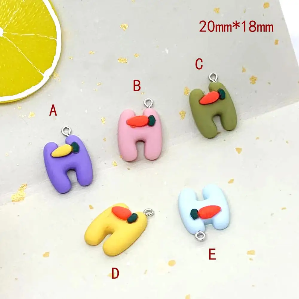 10pcs 20*18mm Letter H Kawaii Flat Back Resin Charms Pendants For DIY Decoration Earrings Key Chain Phone Case Accessories LL224 | Украшения