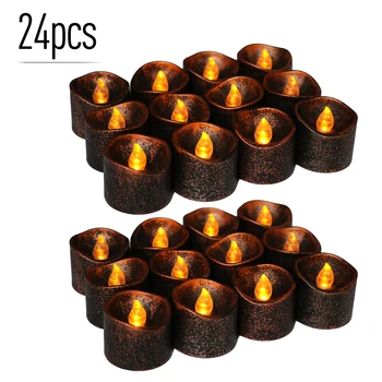 

Christmas Tealight Candle LED Electronic Candle Lamp Creative Color-plated Wedding Decoration Flameless Battery Operated