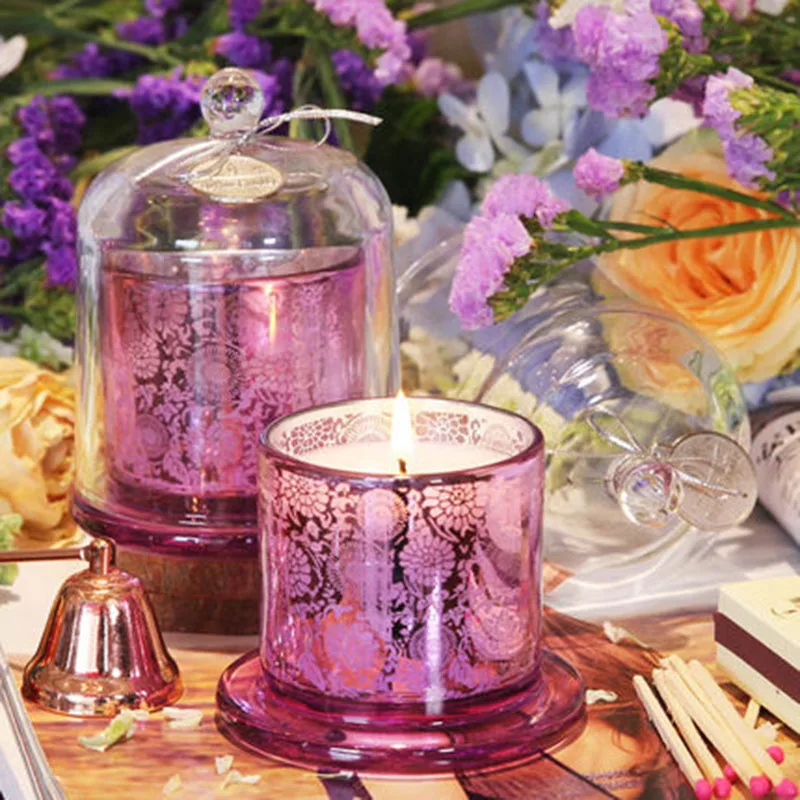 Beautiful Small Candles Romantic Glass Candles Jar Wax Unicorn Candles Velas Aromaticas Wedding Decoration QLB018 - Цвет: Sri Lanka flower