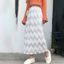 Длинные женские юбки макси с перьями и кисточками, элегантные женские юбки с разрезом, осенне-зимняя юбка warp, белая, длиной до лодыжки, Сказочная, с эластичным поясом, W003