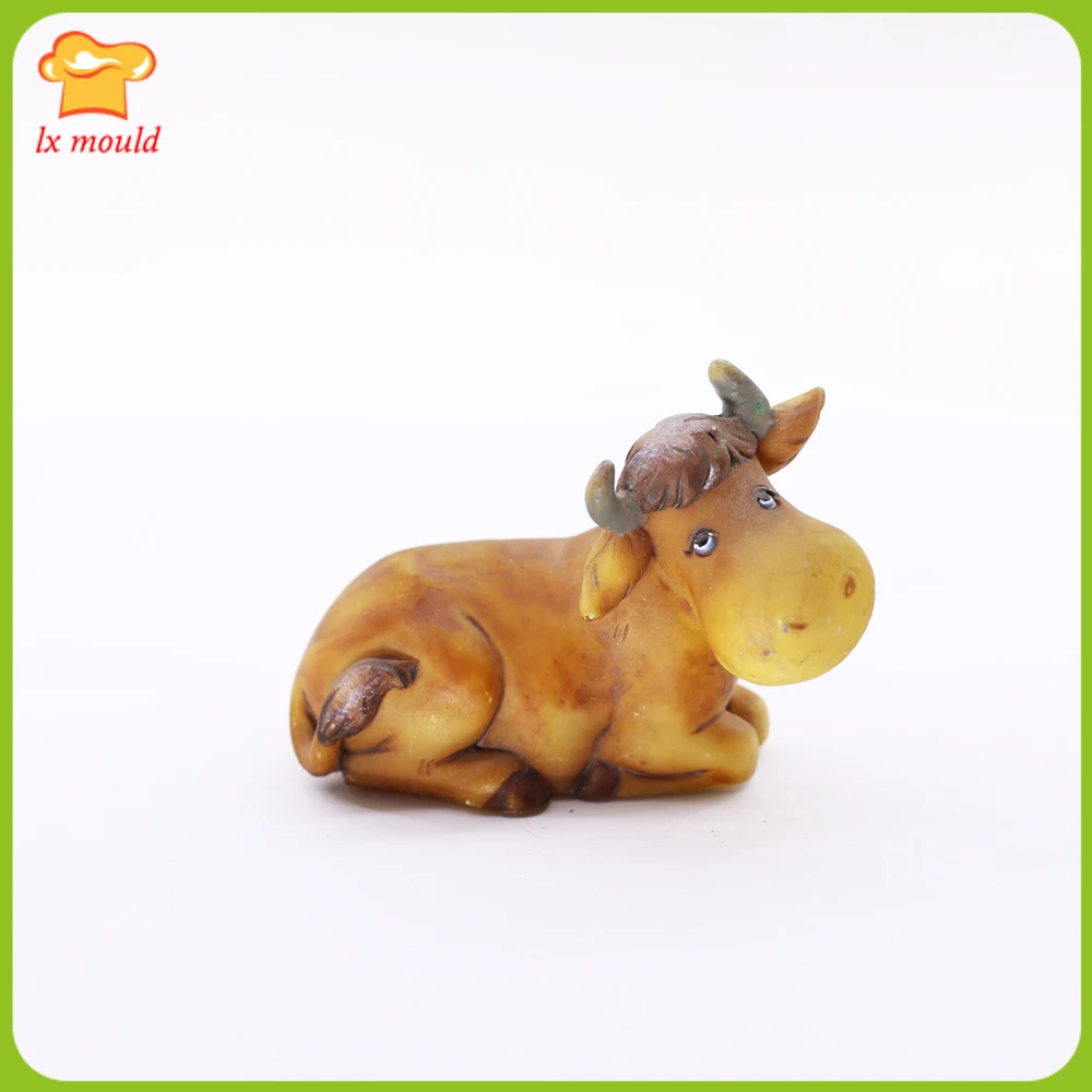 

2020 new 3d animal fondant jelly soap silicone mold DIY baking tool cow silicone mold