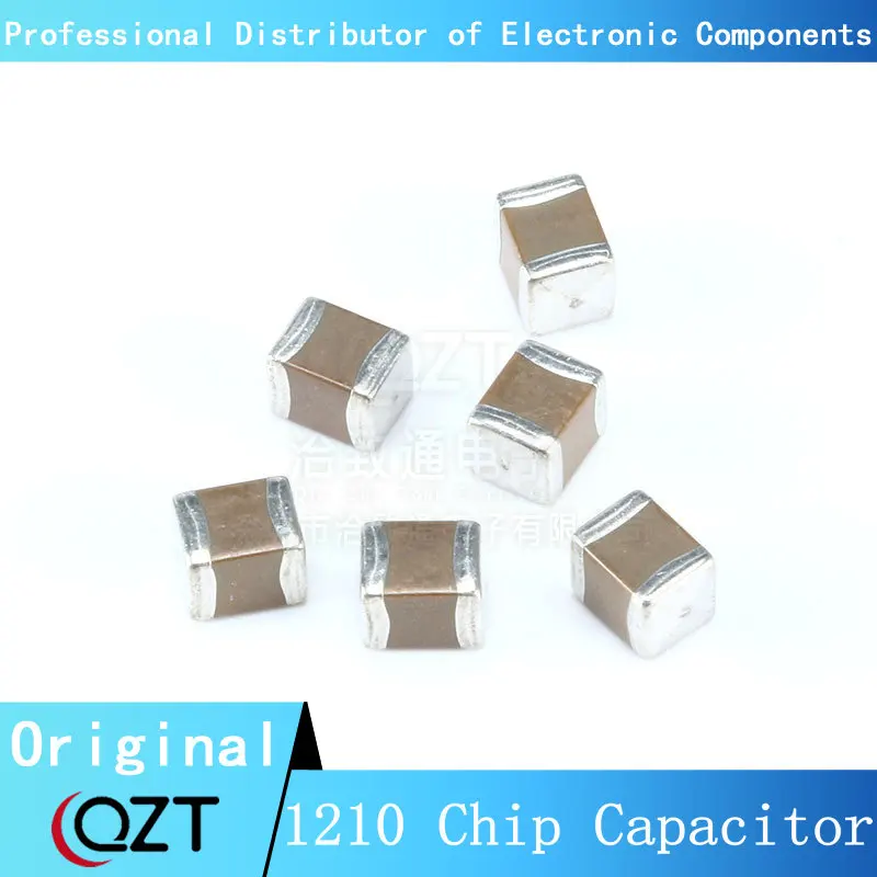 100pcs 1210 SMD Chip capacitor 1nF 4.7nF 1uF 2.2uF 10uF 22uF 47uF 100uF 10V 16V 25V 50V 1KV 2KV