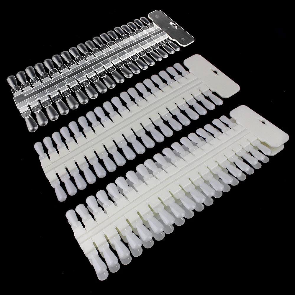 

ZINXN 36/72 Nails Tips Removable False Fake Acrylic Practice Display Teardrop Natural Color Card Manicure Rack Nail Art Show