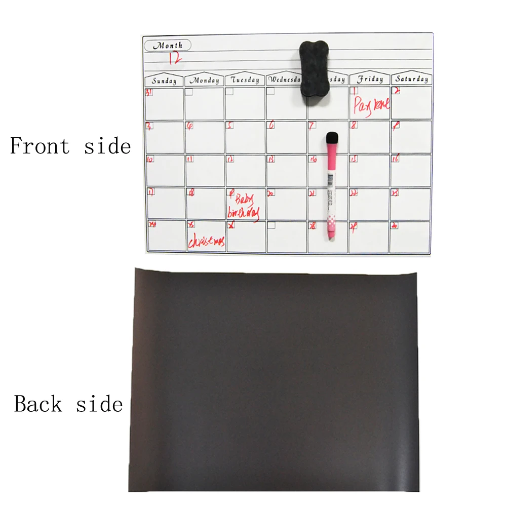 Weekly Monthly Blackboard Planner Whiteboard Fridge Magnet Flexible Daily Message Drawing Refrigerator Board Study Room Decor