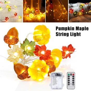 

Newest Pumpkin Maples Acorns String Lights Fall Decor for Fall Autumn Halloween Thanksgiving Home Party