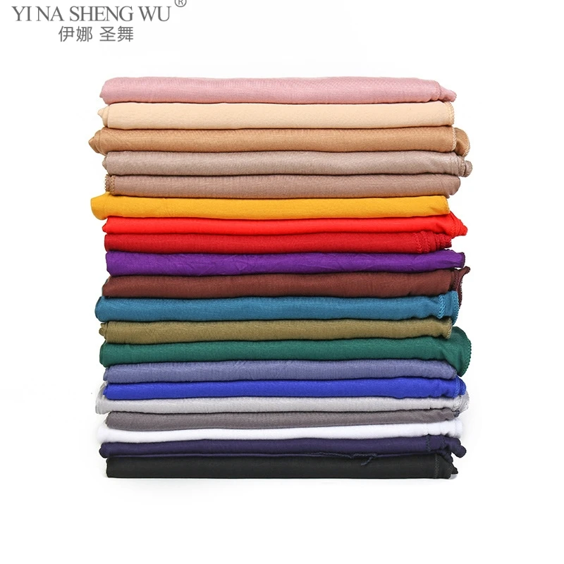 170x60cm Fashion Jersey Hijab Scarf Long Muslim Shawl Plain Soft Turban Tie Head Wraps For Women Africa Headband