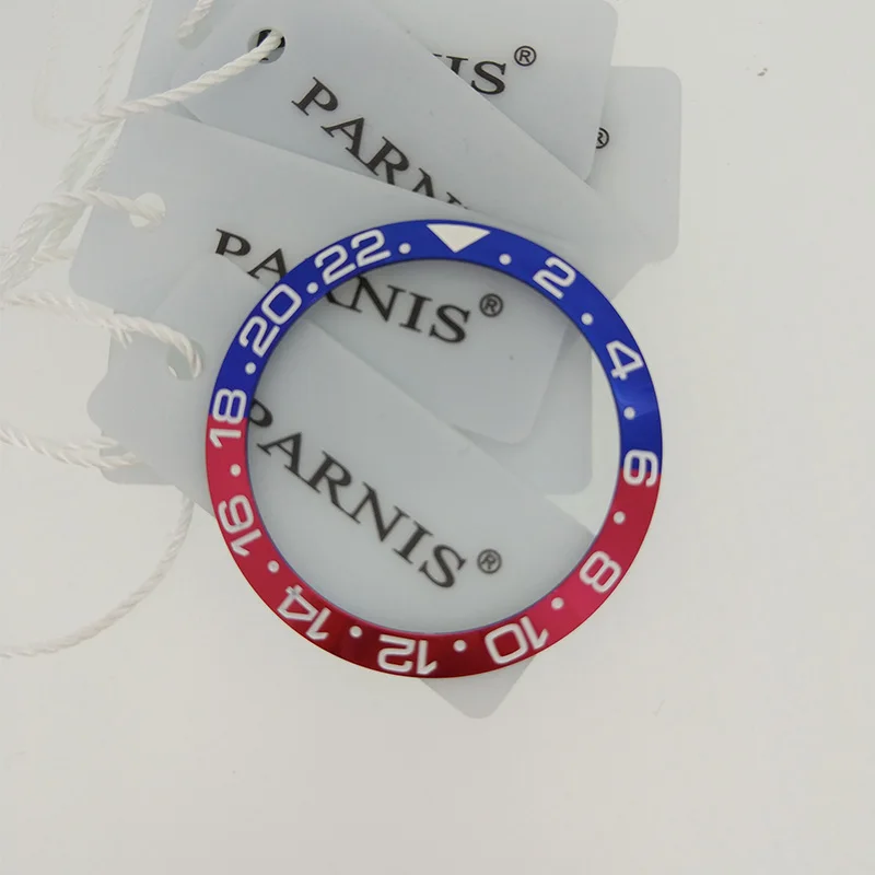 38 мм керамическая вставка для 40 мм GMT часы Oiginal керамическая красная и черная вставка для Parnis 40 мм автоматические часы PA2105 - Цвет: blue red(aluminum)