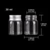 3pcs 30ml 37*50mm Candy bottles Glass Bottles with Aluminum Lids Spice Jars Storage Bottles Pill Container Glass vessels 2