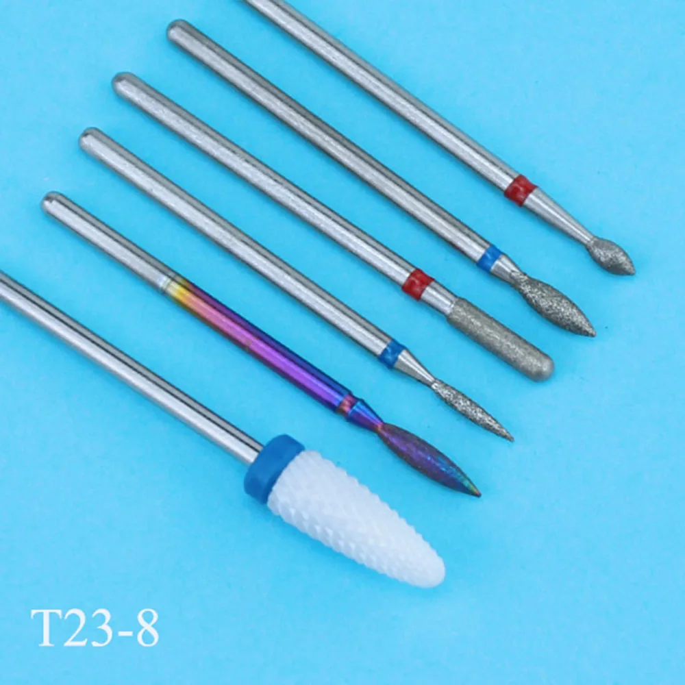 Nail Drill Bit Nail Drill Bits Diamond Burs Cuticle Remover Bit Nail Art Tools Nail Manicure Tools Nail Manicure Accessories 6pcs/pack Diamond Nail Milling Cutter Rotary Burr for Nail Files Cuticle Clean Drill Bits Apparatus for Manicure Art Tools