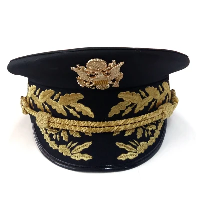 Admiral General военные кепки высокого класса Американский шлем летчика унисекс Униформа шапки Air cap - Цвет: Style 2
