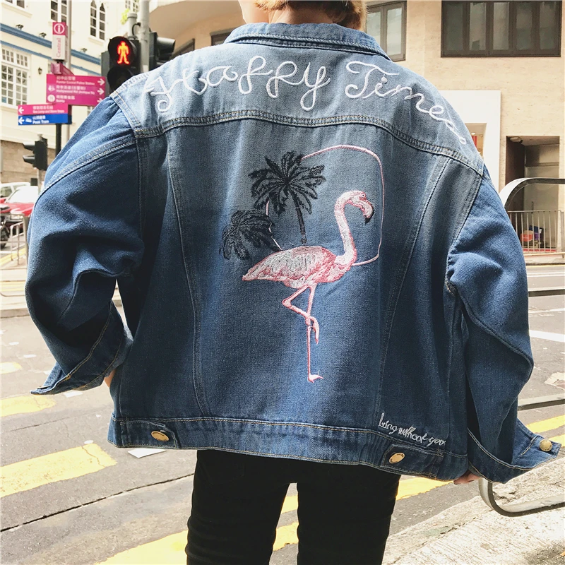 Женский джинсовый жакет Женская Потертая джинсовая куртка Короткая свободная