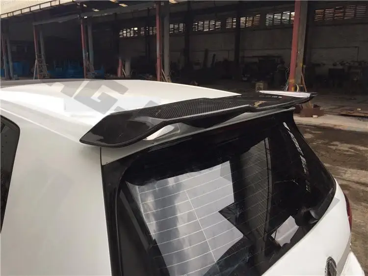 RevoZport Стиль Настоящее углеродное волокно задний спойлер на крыше крыло для Volkswagen VW Golf 7 MK7 R GTI