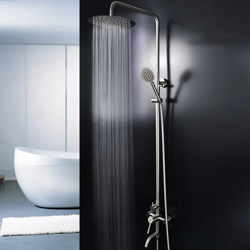 

304 Stainless Steel Shower Head Set New Style Supercharge Shower Head Three Feature Cold Hot Water