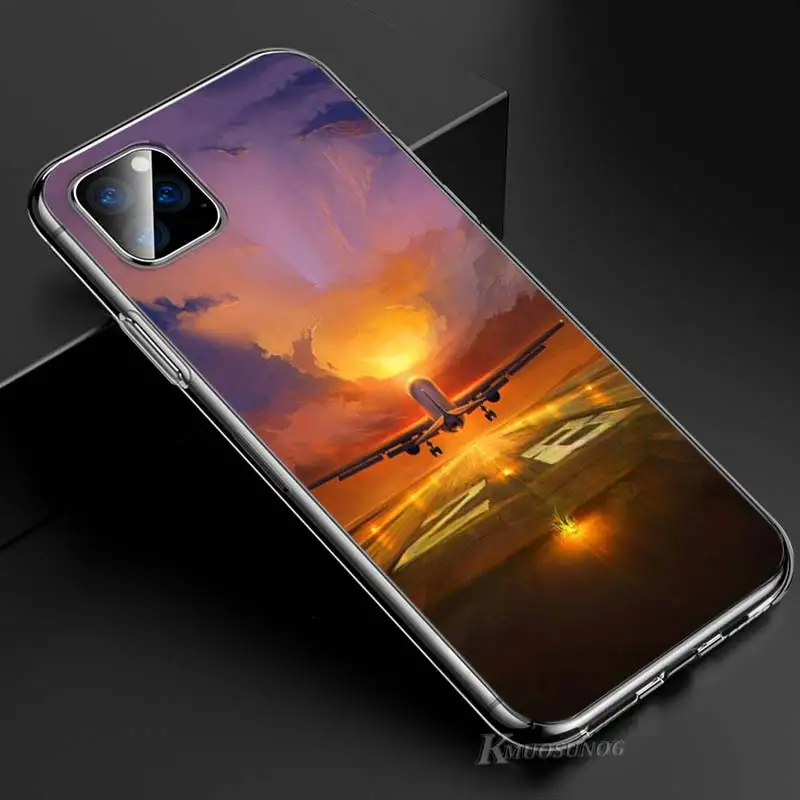 Прозрачный ТПУ чехол самолет для iPhone 11 11Pro XS MAX XR X 8 7 6S 6 Plus 5S чехол для телефона - Цвет: Style 07