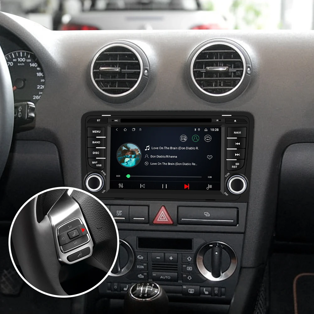 Isudar 2 Din Авто Радио Android 9 для Audi/A3/S3 2002-2013 CANBUS Автомобильный мультимедийный Видео DVD gps Восьмиядерный rom 32G USB DVR DSP