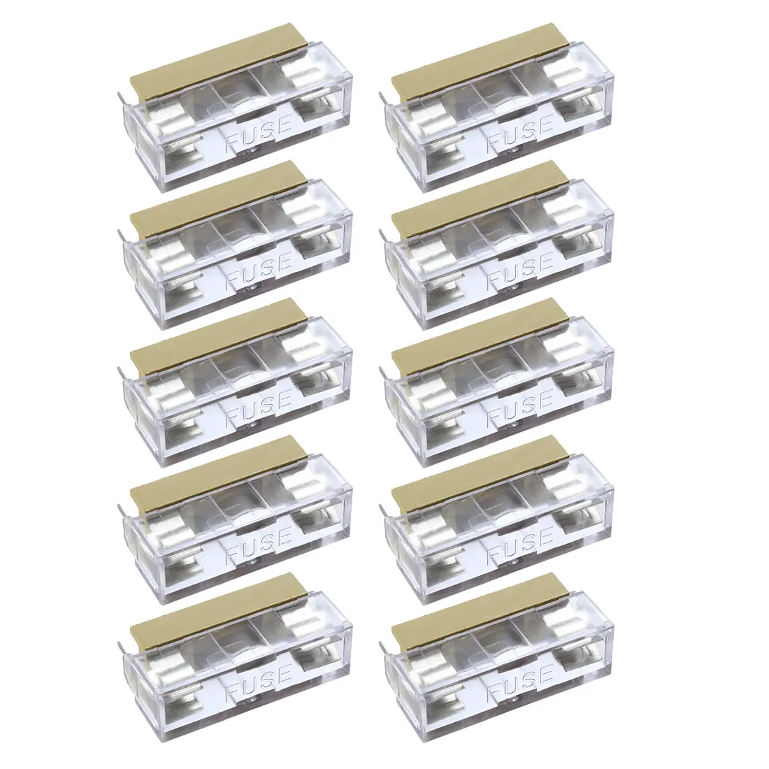 

uxcell 10Pcs 250V 10A Dual Terminals 6x30mm Fuse PCB Panel Mount Holder Case