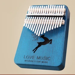 Kids 17 Key African Solid Kalimbas Thumb Piano Mahogany Finger High-Quality Wood Mbira Likembe Percussion Caja Musical
