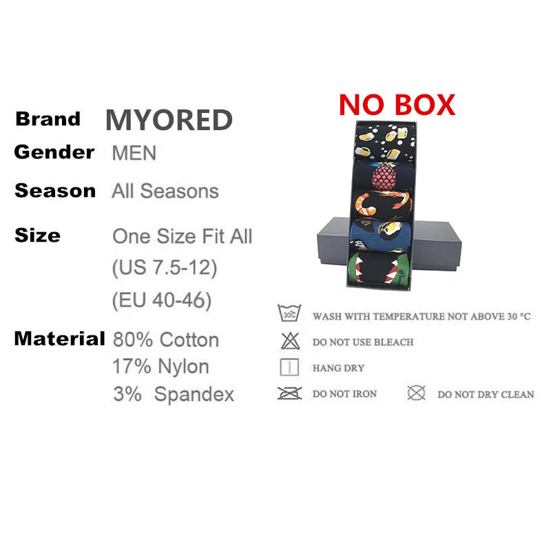Носки MYORED мужские 5 пара/лот новые популярные длинные разноцветные носки с
