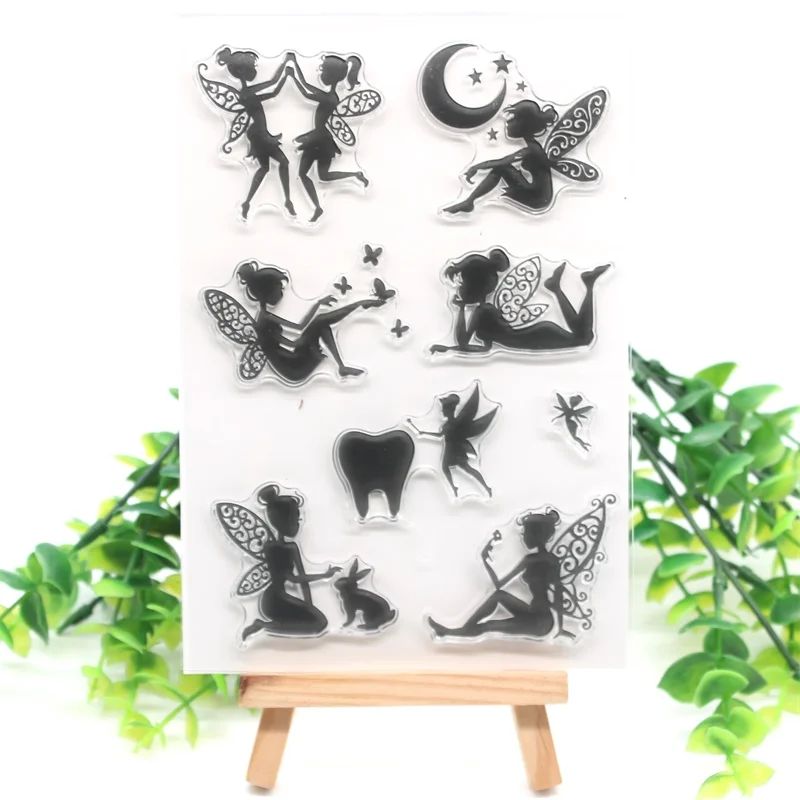 

KSCRAFT Elf Transparent Clear Silicone Stamps for DIY Scrapbooking/Card Making/Kids Crafts Fun Decoration Supplies