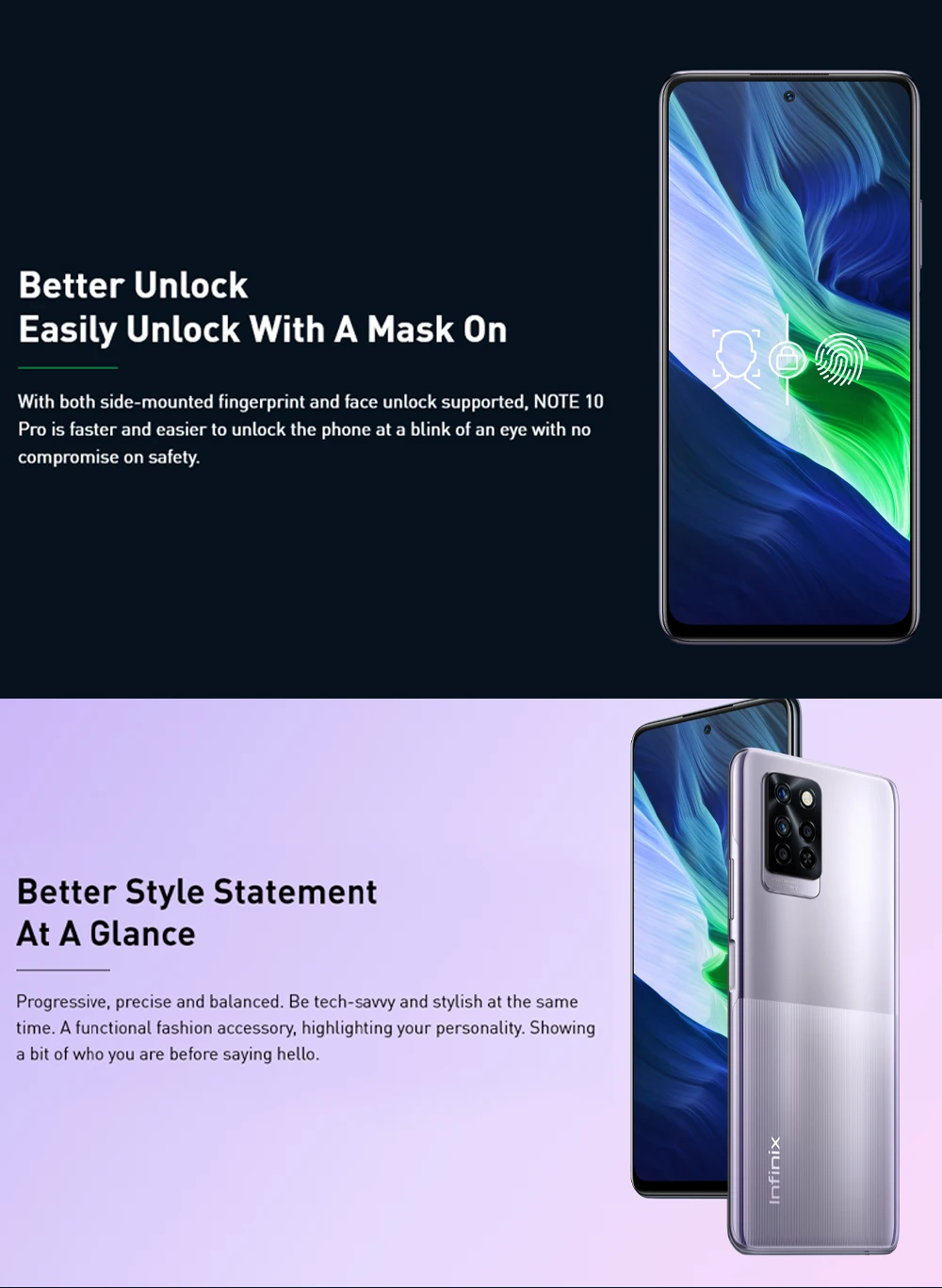 Global Version Infinix Note 10 Pro NFC Support 6.95'' Display Smartphone Helio G95 64MP Camera 33W Super Charge 5000 Battery latest infinix android phone